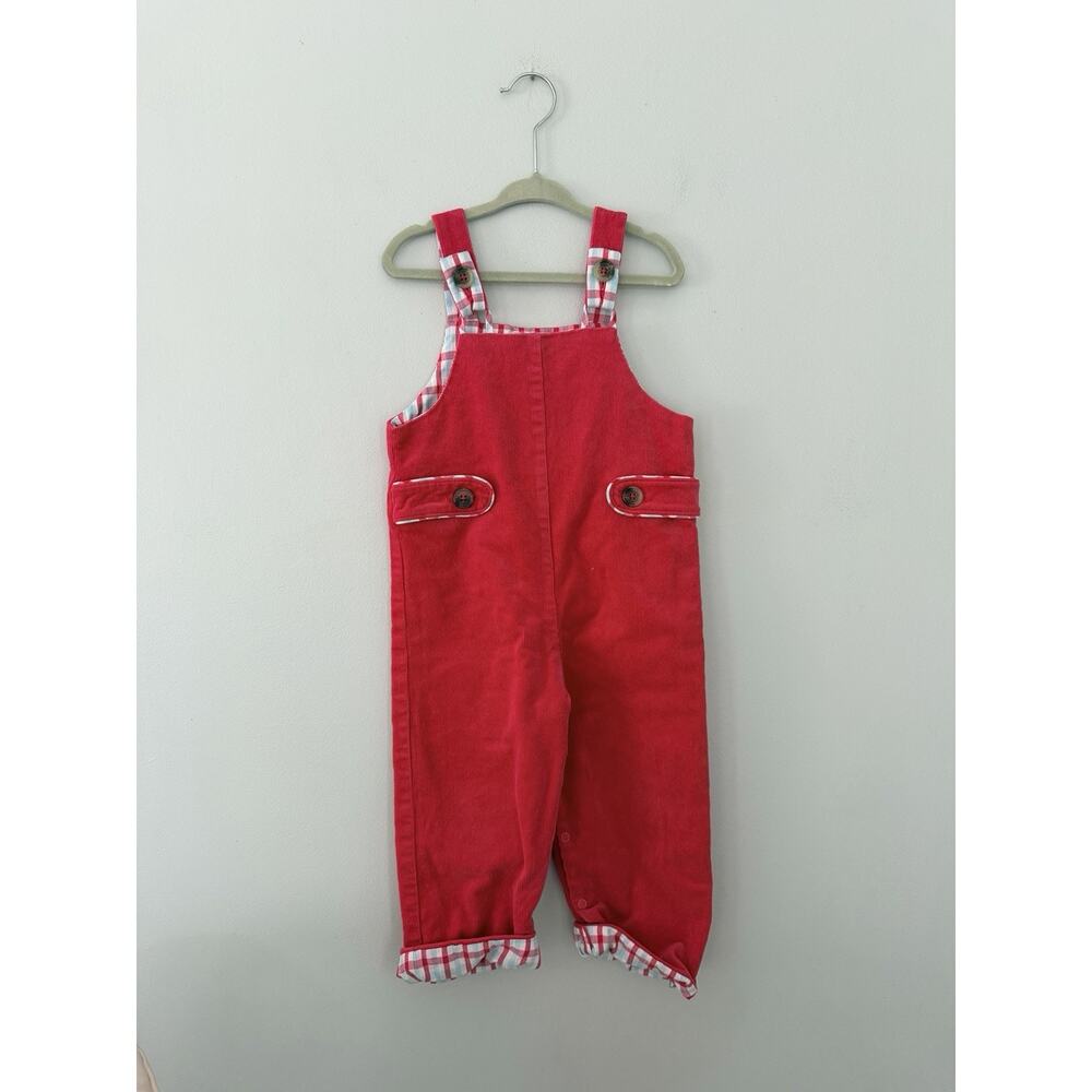 The Beaufort Bonnet Company Boys Pants Overall Corduroy Red Size 2T Preppy
